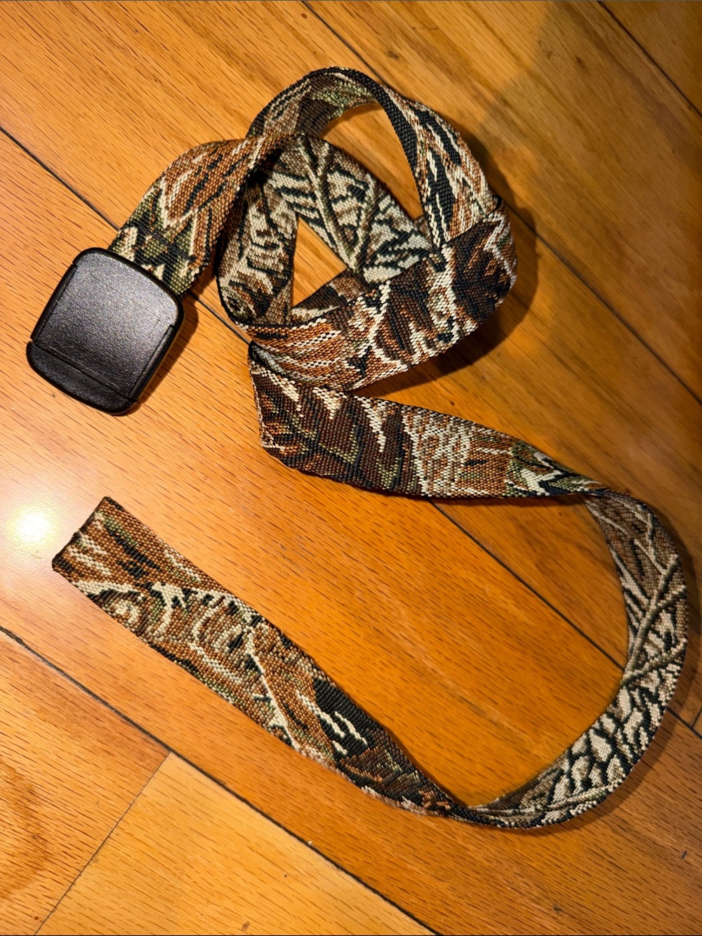 Camo Webbing Belt with Black Plastic Buckle
